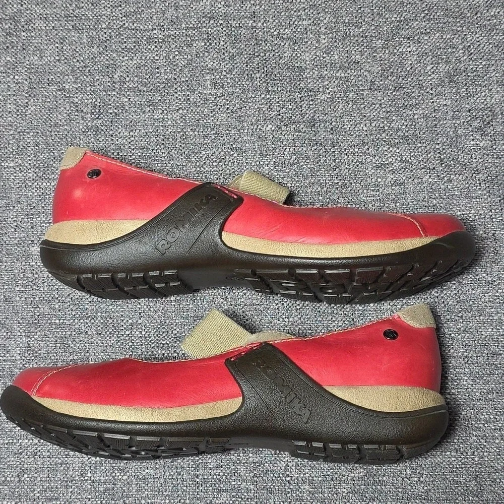 ROMIKA Women Milla 73 Casual Slip On Mary Jane Leather Shoes Red Size US 8 EU 39